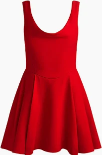 Red Sleeveless Skater Dress