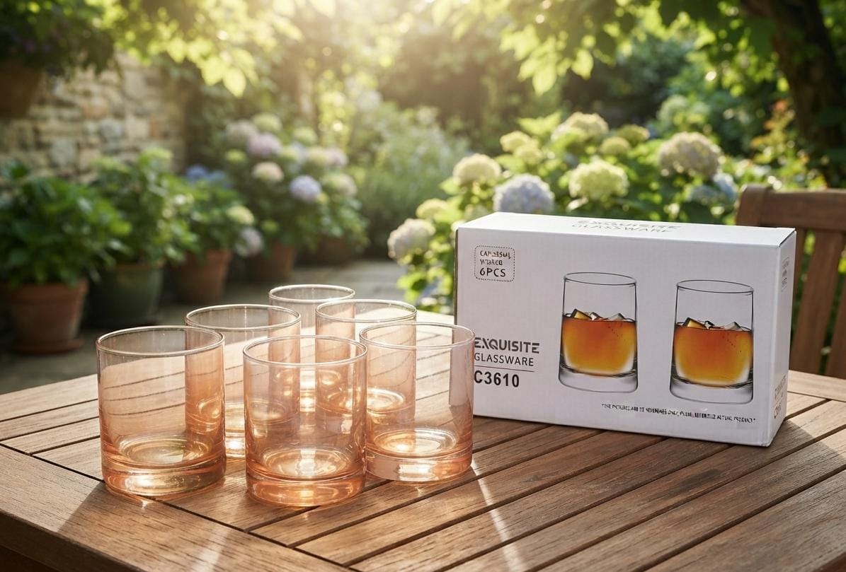 Exquisite Glassware 6-Piece Amber Tumbler Set