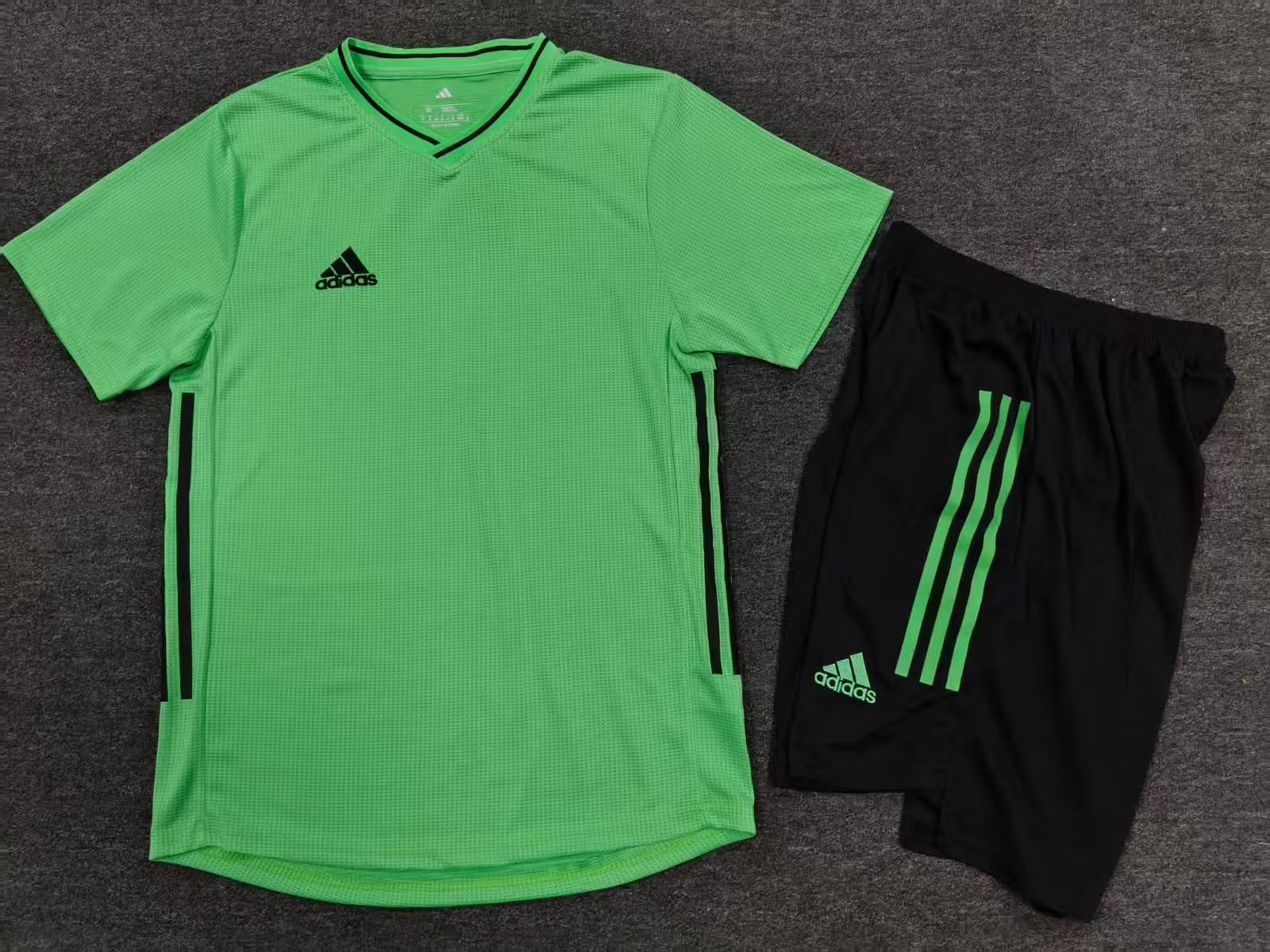 Adidas Green and Black Sportswear Set